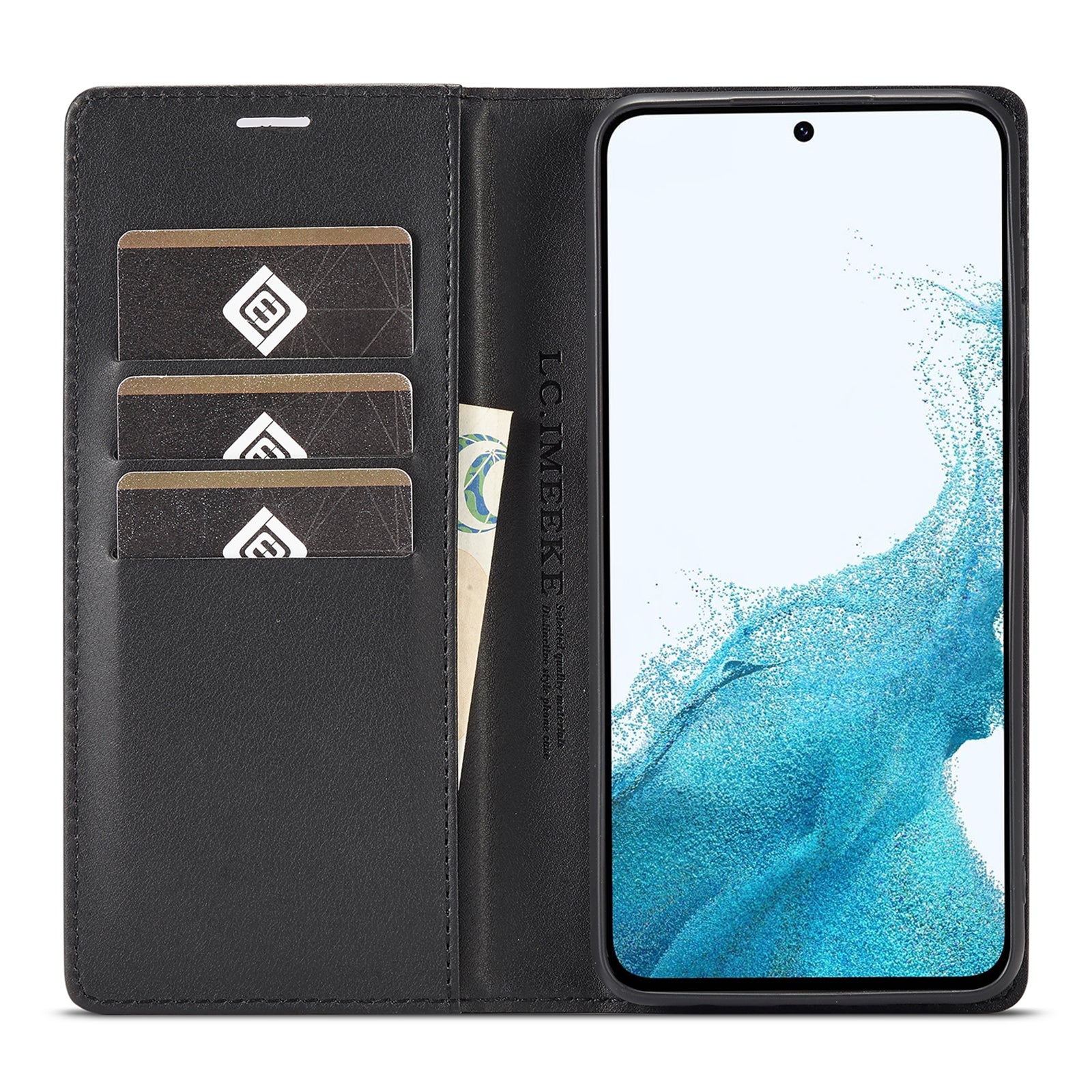LC.IMEEKE for Samsung Galaxy A34 5G Shockproof Carbon Fiber Texture Phone Wallet Case PU Leather Stand Phone Cover LC.IMEEKE for Samsung Galaxy A34 5G Shockproof Carbon Fiber Texture Phone Wallet Case PU Leather Stand Phone Cover